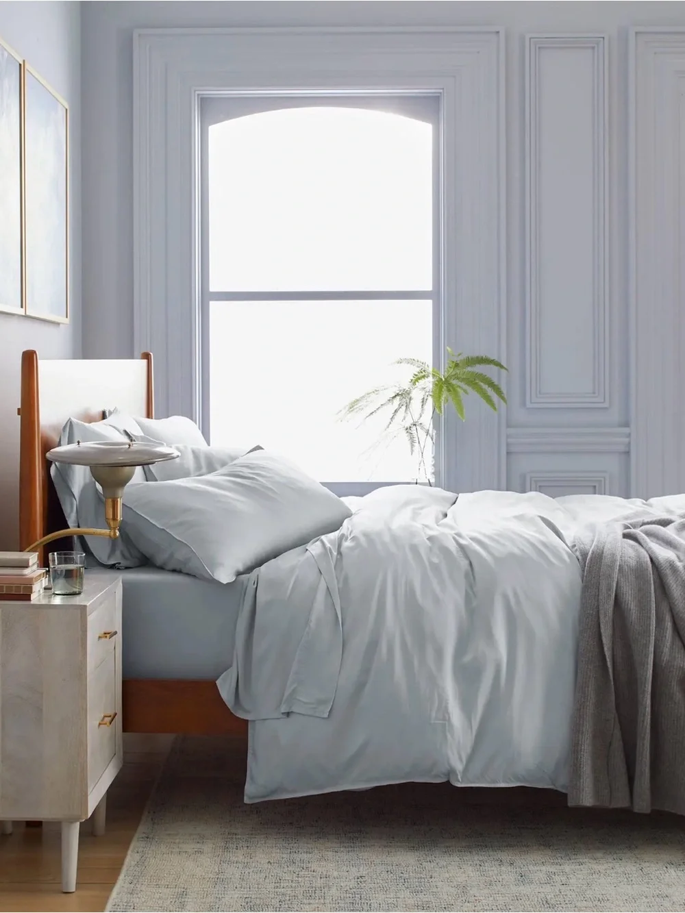 Quince Bamboo Duvet Cover in Mist - Full/Queen